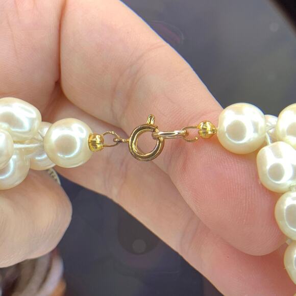 Vintage Japan Freshwater Pearl Choker Necklace Multi-Strand Spectrum NEW - Picture 4 of 7